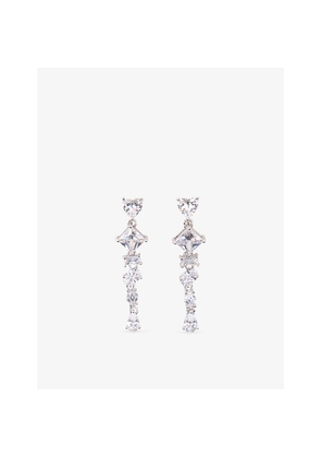 Womens Maje Rhinestone Heart Brass Earrings