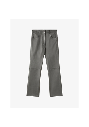 Womens Joseph Duke Cropped Leather Trousers