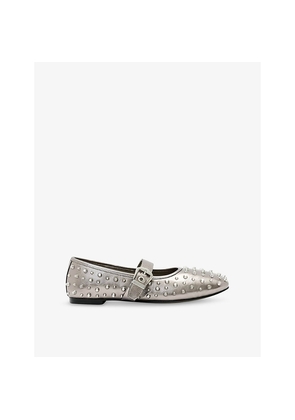 Womens Allsaints Holly Stud Leather Ballet Flats