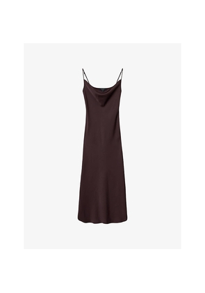 Womens Allsaints Hadley Cowl-Neck Stretch-Woven Midi Dress