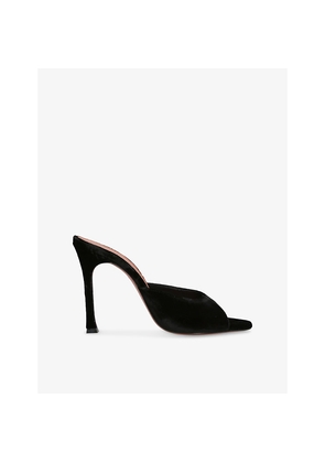 Womens Amina Muaddi Alexa 105 Velvet Heeled Mules