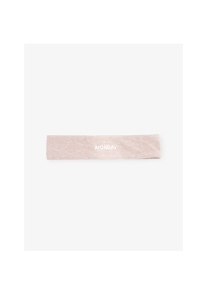 Womens Monday Embroidered-Logo Double-Layer Stretch-Jersey Headband