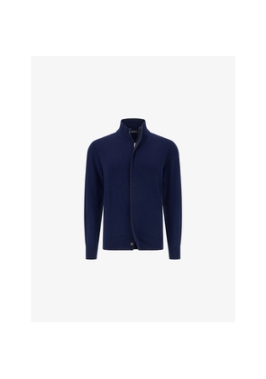 Mens Boggi Milano Funnel-Neck Zip-Up Wool and Cashmere Jumper