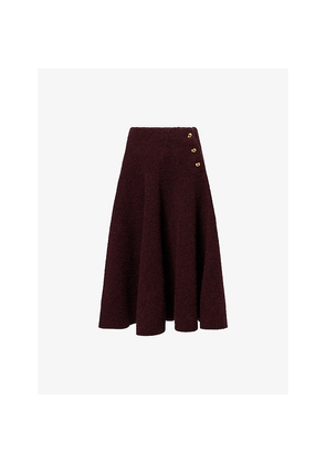 Womens Bottega Veneta Bouclé Flared Knitted Midi Skirt