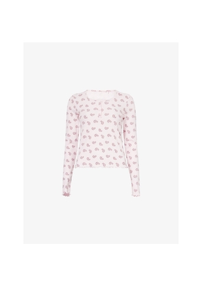 Womens We Are Tala Henley Long-Sleeves Stretch-Cotton Pyjama Top