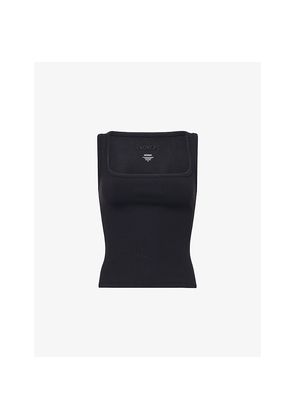 Womens Monday Tash Square-Neck Stretch-Woven Top