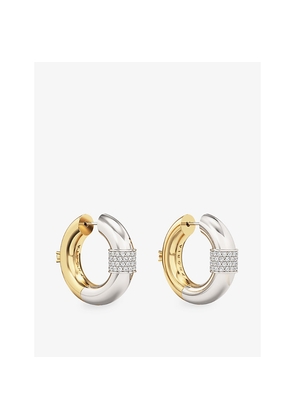 Womens Phoria Powerplay Dual-Tone 18ct Gold-Vermeil Plated Sterling-Silver Hoop Earrings