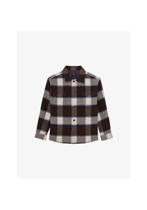 Mens Reiss Mcfadden Checked Wool-Blend Overshirt