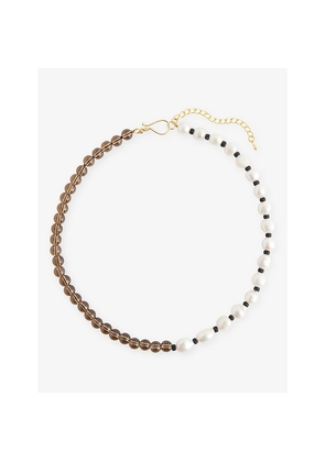 Mens A Sinner In Pearls Smokey Mono Freshwater Pearl, Seed Beads and Smokey Quartz Necklace