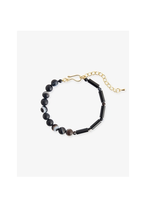 Mens A Sinner In Pearls Shadow Twin Marble Agate and Onyx Bracelet