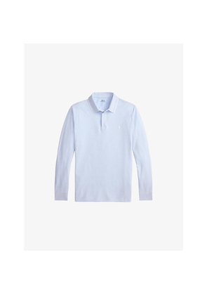 Mens Polo Ralph Lauren Contrast-Trim Long-Sleeved Stretch-Cotton Polo Shirt