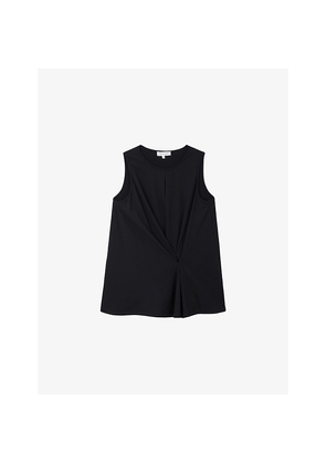 Womens The White Company Drape-Front Keyhole Jersey Top