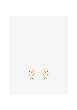 Womens Shaun Leane Hook Heart Yellow-Gold Vermeil Stud Earrings