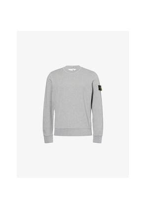 Mens Stone Island Badge Crewneck Cotton-Jersey Sweatshirt