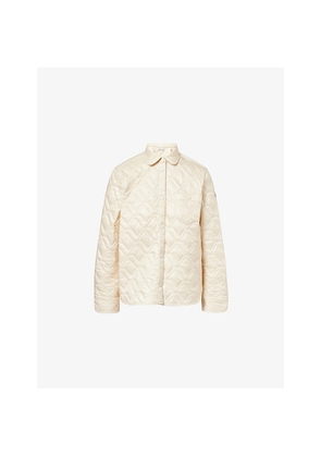 Womens Moncler Brand-Patch Quilted Shell Shirt