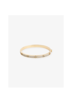 Womens Tory Burch Miller Stud Gold-Toned Stainless-Steel Bracelet