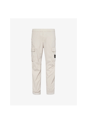 Mens Stone Island Paracadute Brand-Patch Cotton Cargo Trousers