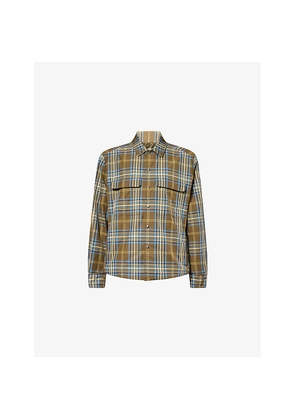 Mens Moncler Check-Print Shell-Woven Overshirt
