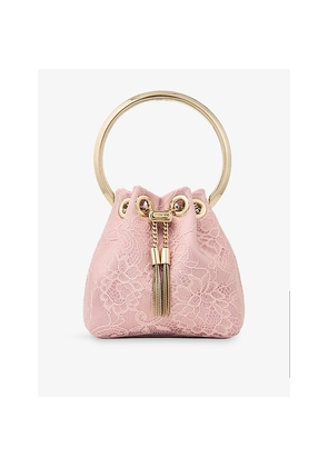 Womens Jimmy Choo Micro Bon Bon Satin and Lace Mini Bucket Bag