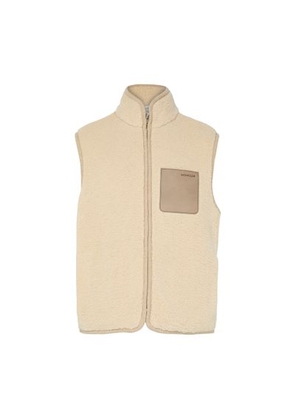 Zipped-up sleeveless jacket