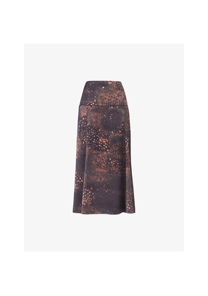 Womens Whistles Spotted Animal Woven Midi Skirt