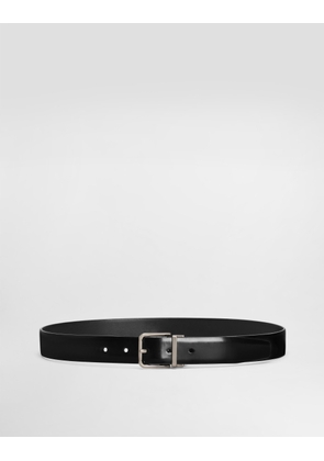 Dolce & Gabbana Brushed Calfskin Belt - Man Belts Black Leather 80