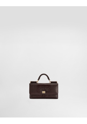 Dolce & Gabbana Iguana-print Mini Bag - Woman Clutches Mini And Micro Bags Burgundy Leather Onesize