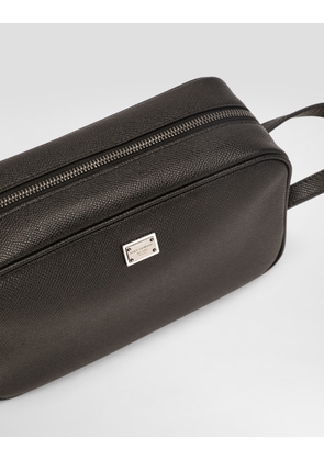 Dolce & Gabbana Sicily Calfskin Necessaire - Man Briefcase And Clutches Black Onesize