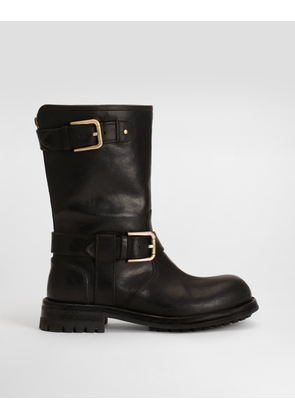 Dolce & Gabbana Calfskin Biker Boots - Woman Boots And Booties Black 35