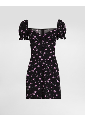 Dolce & Gabbana Carnations-print Dress - Woman Dresses Multicolor 46