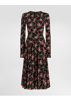 Dolce & Gabbana Small Rose Bouquets-print Charmeuse Dress - Woman Dresses Multicolor 36