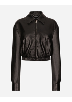 Dolce & Gabbana Lambskin Bomber Jacket - Woman Coats And Jackets Black 46