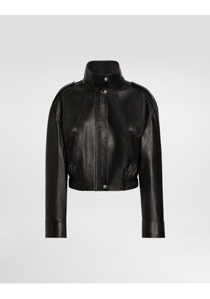 Dolce & Gabbana Plongé Goat Leather Jacket - Woman Coats And Jackets Black 42