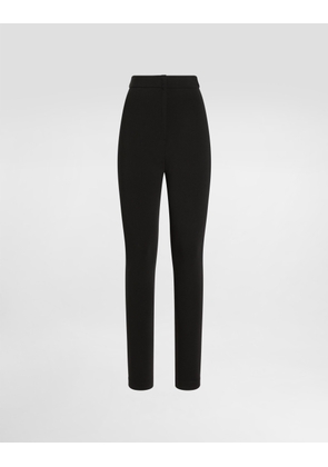 Dolce & Gabbana Silk Tank Top With Gardenia-print Twill Scarf Panel - Woman Pants And Shorts Black Viscose 36