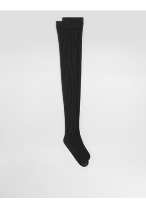 Dolce & Gabbana Ribbed Stay-up Socks - Woman Socks And Tights Black L