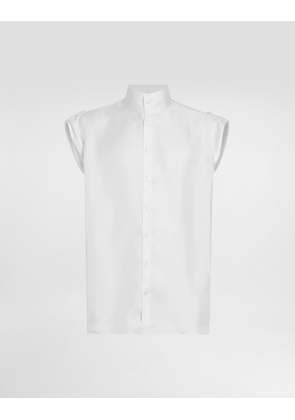 Dolce & Gabbana Hawaii Silk Twill Shirt - Man Shirts White 41