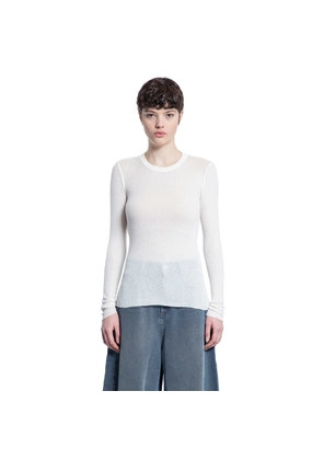 Cotton Cashmere Ribbed Long Sleeve Top