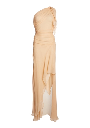 Victoria Beckham Asymmetric Draped Silk Midi Dress - Moda Operandi