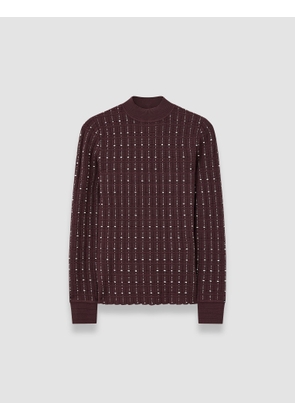 Fragmented Stripes Mock Neck Top - S