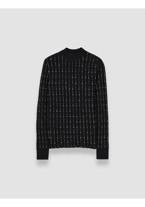 Fragmented Stripes Mock Neck Top - L