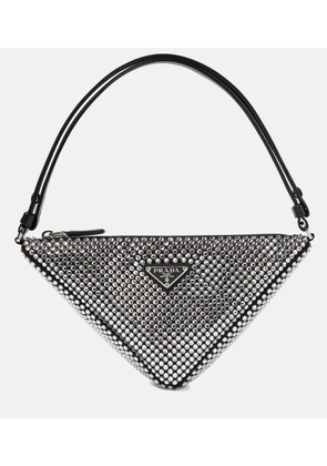 Prada Triangle embellished satin pouch