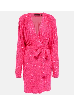 Rotate Sequined wrap minidress