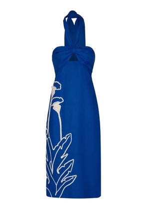 Andres Otalora Inoportuna Embroidered Linen Midi Dress - Moda Operandi