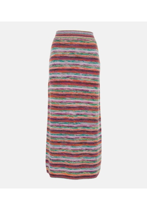 Chloe High-rise wool and cashmere midi skirt