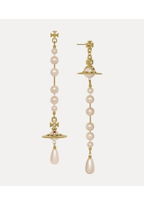 Vivienne Westwood Broken Pearl Earrings Gold Swarovski Crystals Women