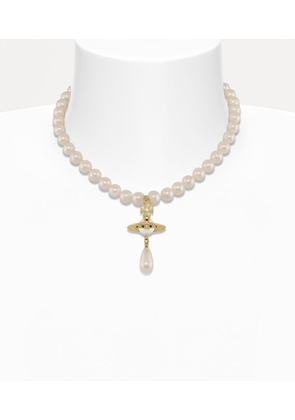 Vivienne Westwood One Row Pearl Drop Choker Gold Pearls Women