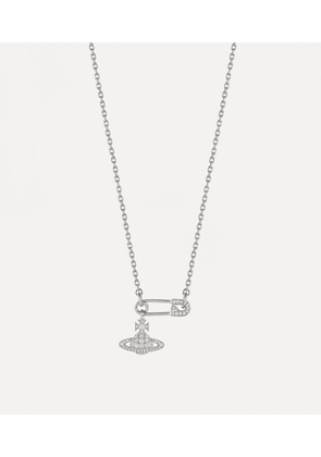 Vivienne Westwood Lucrece Pendant Necklace Silver Cubic Zirconia Women