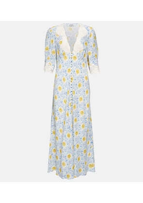 Rixo Simone lace-trimmed printed midi dress