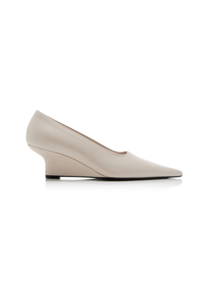 Toteme Sharp Leather Wedge Pumps - Moda Operandi