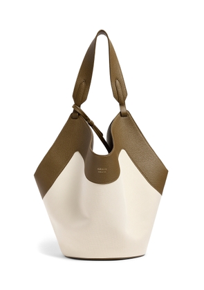 Khaite Lotus Medium Canvas-Leather Tote Bag - Moda Operandi